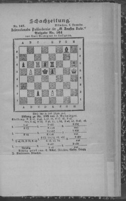 Schach-Zeitung (Münchner neueste Nachrichten) Donnerstag 6. November 1890