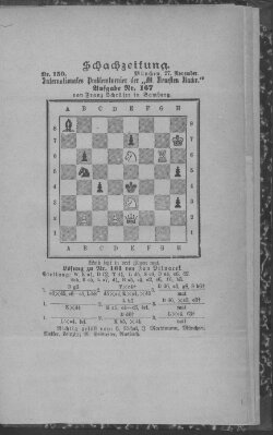 Schach-Zeitung (Münchner neueste Nachrichten) Donnerstag 27. November 1890