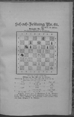 Schach-Zeitung (Münchner neueste Nachrichten) Donnerstag 28. Februar 1889