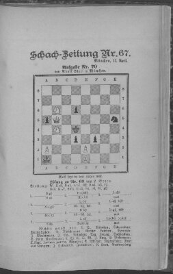 Schach-Zeitung (Münchner neueste Nachrichten) Donnerstag 11. April 1889