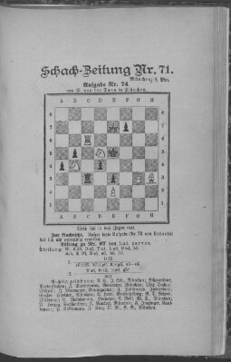 Schach-Zeitung (Münchner neueste Nachrichten) Donnerstag 9. Mai 1889