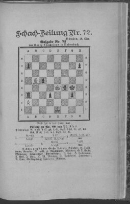 Schach-Zeitung (Münchner neueste Nachrichten) Donnerstag 16. Mai 1889