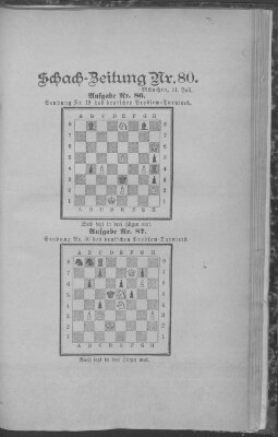 Schach-Zeitung (Münchner neueste Nachrichten) Donnerstag 11. Juli 1889