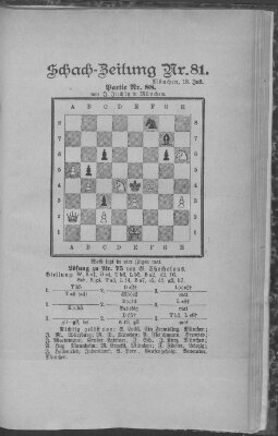 Schach-Zeitung (Münchner neueste Nachrichten) Donnerstag 18. Juli 1889