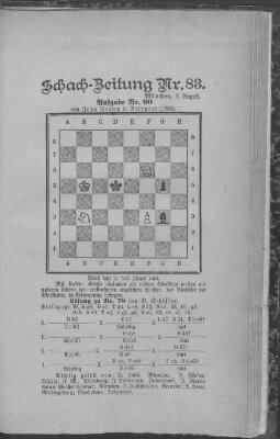 Schach-Zeitung (Münchner neueste Nachrichten) Donnerstag 1. August 1889