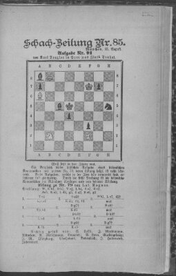 Schach-Zeitung (Münchner neueste Nachrichten) Donnerstag 15. August 1889