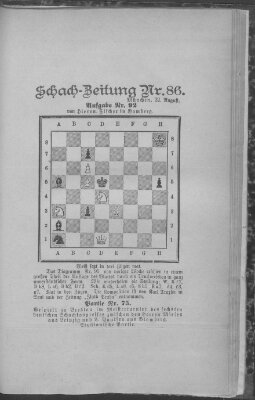 Schach-Zeitung (Münchner neueste Nachrichten) Dienstag 22. August 1899