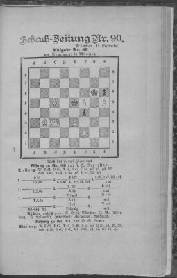 Schach-Zeitung (Münchner neueste Nachrichten) Donnerstag 19. September 1889