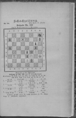 Schach-Zeitung (Münchner neueste Nachrichten) Donnerstag 17. Oktober 1889