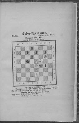 Schach-Zeitung (Münchner neueste Nachrichten) Donnerstag 24. Oktober 1889