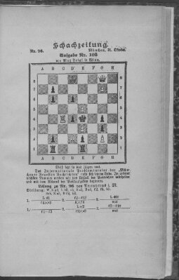 Schach-Zeitung (Münchner neueste Nachrichten) Donnerstag 31. Oktober 1889