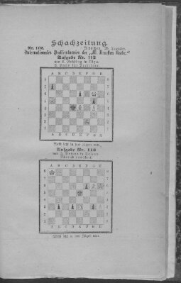 Schach-Zeitung (Münchner neueste Nachrichten) Donnerstag 26. Dezember 1889