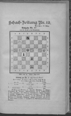 Schach-Zeitung (Münchner neueste Nachrichten) Donnerstag 22. März 1888