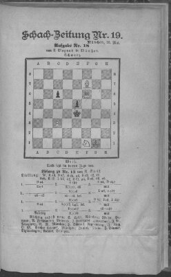 Schach-Zeitung (Münchner neueste Nachrichten) Donnerstag 10. Mai 1888