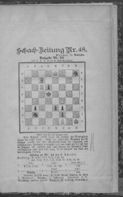 Schach-Zeitung (Münchner neueste Nachrichten) Donnerstag 29. November 1888