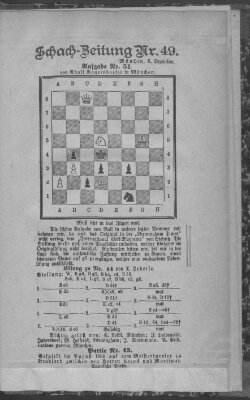 Schach-Zeitung (Münchner neueste Nachrichten) Donnerstag 6. Dezember 1888