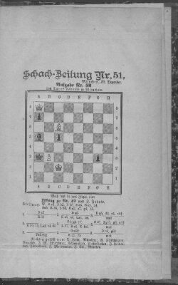 Schach-Zeitung (Münchner neueste Nachrichten) Donnerstag 20. Dezember 1888