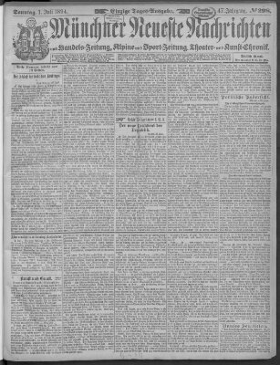 Münchner neueste Nachrichten Sonntag 1. Juli 1894