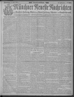 Münchner neueste Nachrichten Dienstag 3. Juli 1894