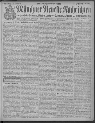 Münchner neueste Nachrichten Dienstag 3. Juli 1894