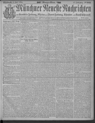 Münchner neueste Nachrichten Mittwoch 4. Juli 1894