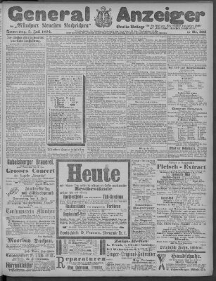 Münchner neueste Nachrichten Donnerstag 5. Juli 1894