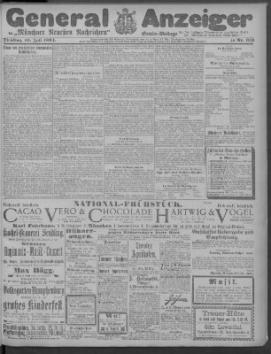 Münchner neueste Nachrichten Dienstag 10. Juli 1894