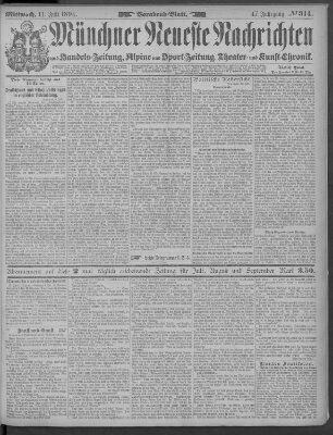 Münchner neueste Nachrichten Mittwoch 11. Juli 1894