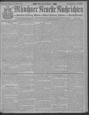 Münchner neueste Nachrichten Donnerstag 19. Juli 1894