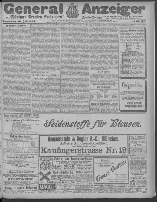 Münchner neueste Nachrichten Donnerstag 19. Juli 1894