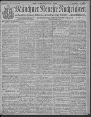 Münchner neueste Nachrichten Freitag 20. Juli 1894