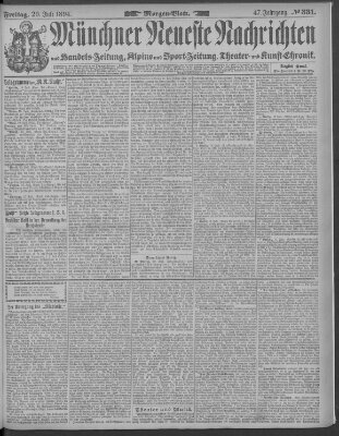 Münchner neueste Nachrichten Freitag 20. Juli 1894