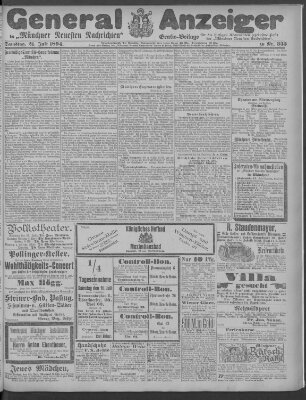 Münchner neueste Nachrichten Samstag 21. Juli 1894