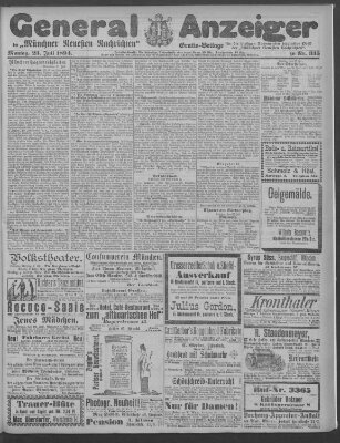 Münchner neueste Nachrichten Montag 23. Juli 1894