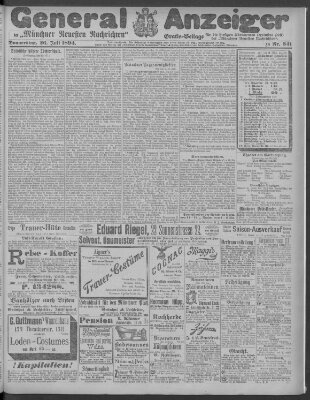 Münchner neueste Nachrichten Donnerstag 26. Juli 1894