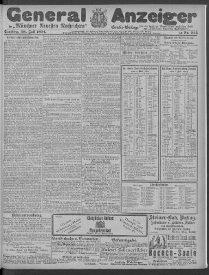 Münchner neueste Nachrichten Samstag 28. Juli 1894