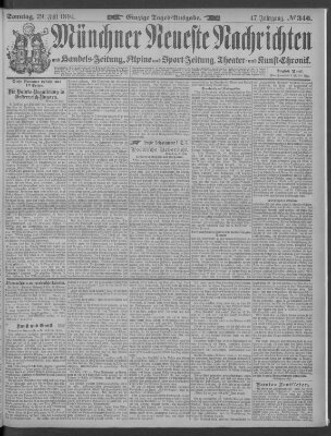 Münchner neueste Nachrichten Sonntag 29. Juli 1894