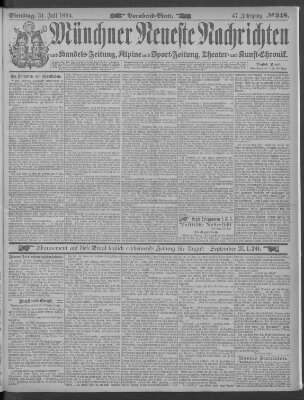 Münchner neueste Nachrichten Dienstag 31. Juli 1894