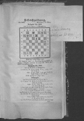 Schach-Zeitung (Münchner neueste Nachrichten) Sonntag 11. März 1906