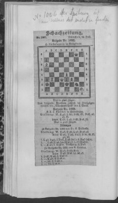 Schach-Zeitung (Münchner neueste Nachrichten) Sonntag 14. Juli 1907