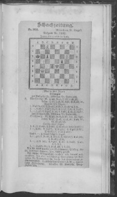 Schach-Zeitung (Münchner neueste Nachrichten) Sonntag 25. August 1907