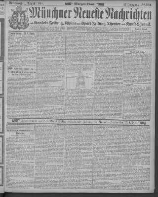 Münchner neueste Nachrichten Mittwoch 1. August 1894