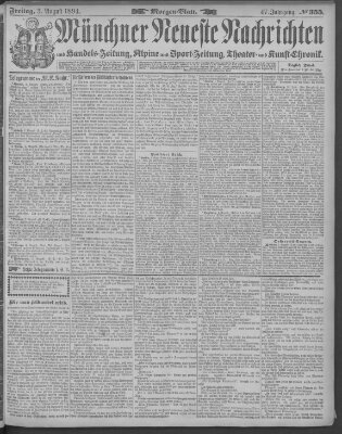 Münchner neueste Nachrichten Freitag 3. August 1894