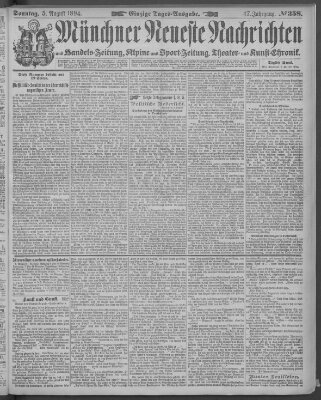 Münchner neueste Nachrichten Sonntag 5. August 1894