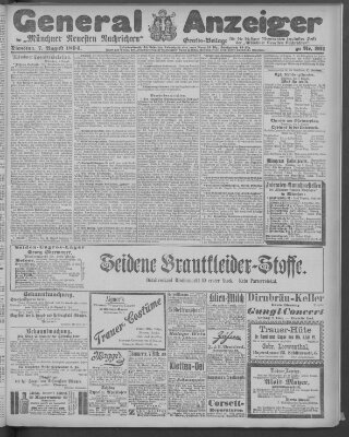 Münchner neueste Nachrichten Dienstag 7. August 1894