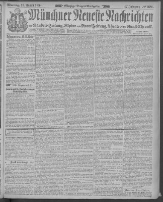 Münchner neueste Nachrichten Montag 13. August 1894