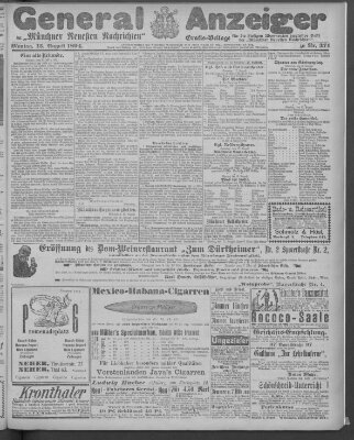 Münchner neueste Nachrichten Montag 13. August 1894