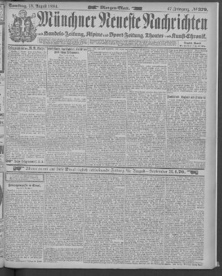 Münchner neueste Nachrichten Samstag 18. August 1894