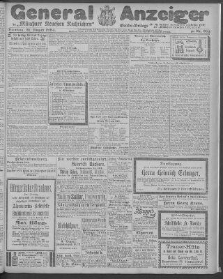 Münchner neueste Nachrichten Dienstag 21. August 1894