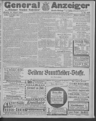 Münchner neueste Nachrichten Montag 27. August 1894